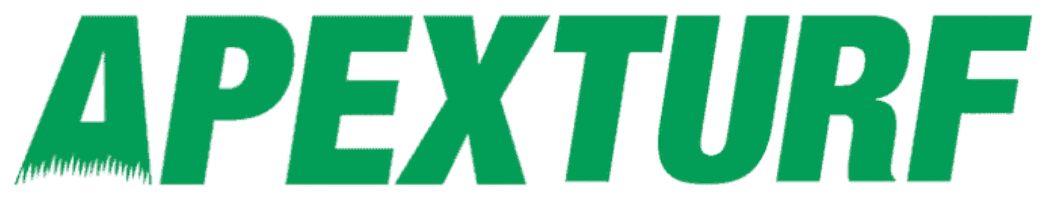 Green logo displaying the word "APEXTURF" in bold capital letters. The "A" is stylized with a grass-like design at the bottom left.